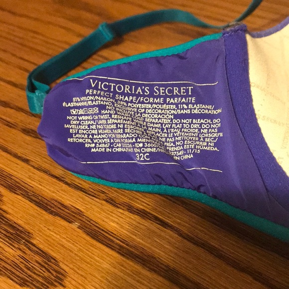 Victoria’s Secret perfect shape 32C bra aqua purpl - Picture 5 of 5